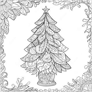 Intricate Christmas Tree Coloring Page 19042-15035