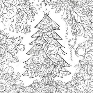 Intricate Christmas Tree Coloring Page 19042-15036