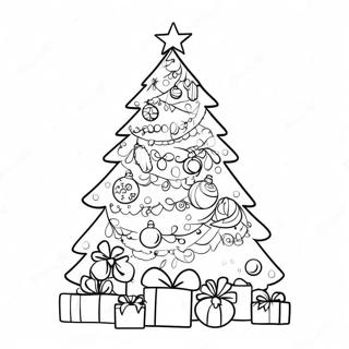 Elegant Christmas Tree With Ornaments Coloring Page 19043-15047