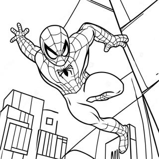 Web Slinging Spiderman Coloring Page 19123-15113