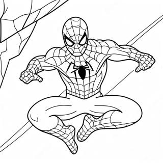 Web Slinging Spiderman Coloring Page 19123-15115