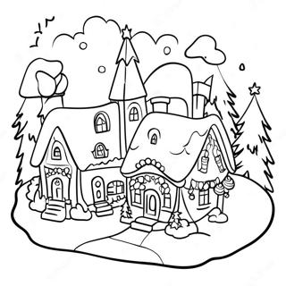 Christmas Village Coloring Pages