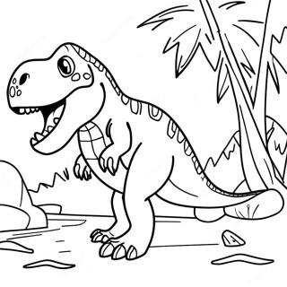 Camp Cretaceous T Rex Roaring Coloring Page 19173-15159