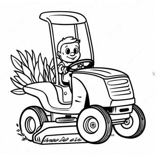 Funny Lawn Mower Coloring Page 19183-15152