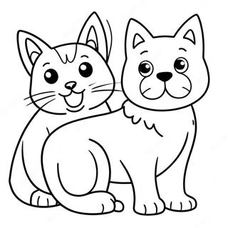 Dog And Cat Coloring Page 19212-15169