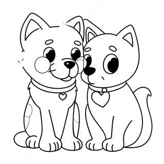 Dog And Cat Coloring Page 19212-15170