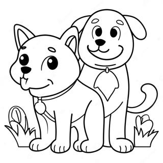 Dog And Cat Coloring Page 19212-15171