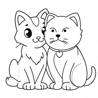 Dog And Cat Coloring Page 19212-15172