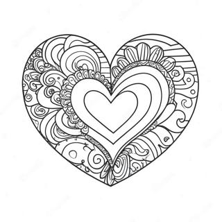 Colorful Rainbow Heart Coloring Page 19303-15252