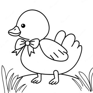 Cute Goose With A Bow Coloring Page 19343-15280