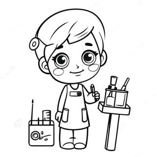 Cute Phlebotomist Drawing Coloring Page 19353-15285