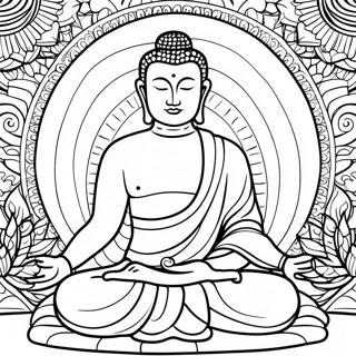 Meditating Buddha Coloring Page 19423-15347