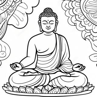 Meditating Buddha Coloring Page 19423-15348