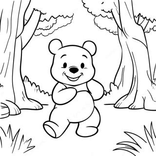 Adventurous Winnie The Pooh In The Forest Coloring Page 19523-15421