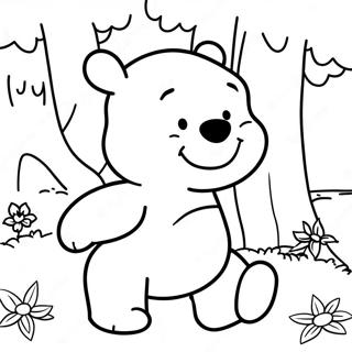 Adventurous Winnie The Pooh In The Forest Coloring Page 19523-15423