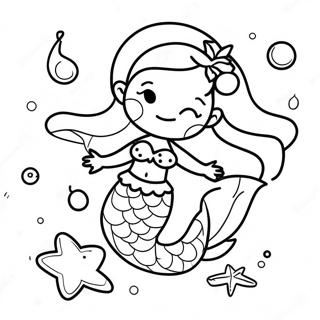 Christmas Mermaid Coloring Pages