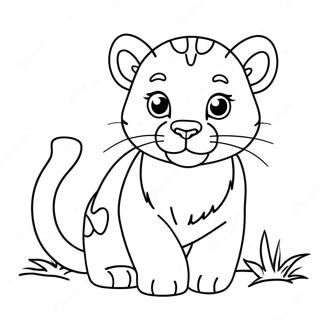 Playful Puma Cub Coloring Page 19593-15493