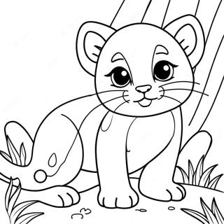 Playful Puma Cub Coloring Page 19593-15494