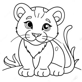 Playful Puma Cub Coloring Page 19593-15495