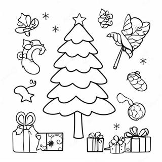 Preppy Christmas Tree Coloring Page 19652-15531