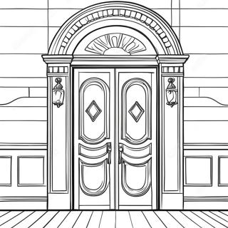 Coloring Page Of A Classic Wooden Door 19762-15609