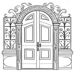 Coloring Page Of A Classic Wooden Door 19762-15610