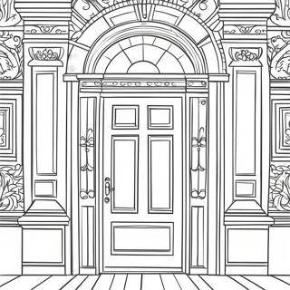 Coloring Page Of A Classic Wooden Door 19762-15611