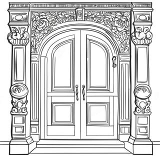 Coloring Page Of A Classic Wooden Door 19762-15612