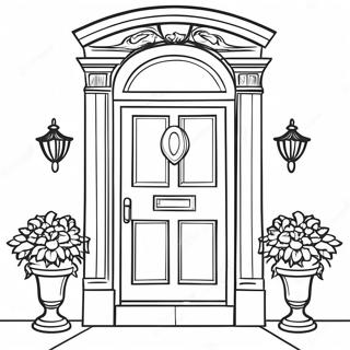 Coloring Page Of A Bright Red Front Door 19763-15622