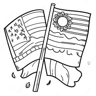 Hispanic Heritage Month Flags Coloring Page 19802-15646