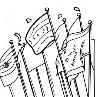 Colorful Hispanic Heritage Flags Coloring Page 19803-15649