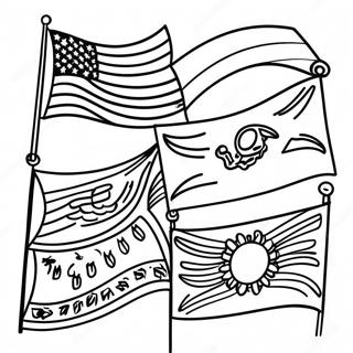 Colorful Hispanic Heritage Flags Coloring Page 19803-15650