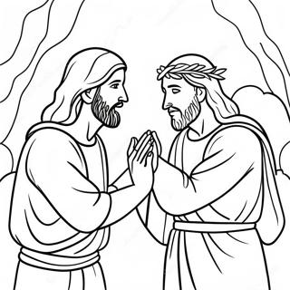 Jesus Touching The Blind Man Coloring Page 19813-15657