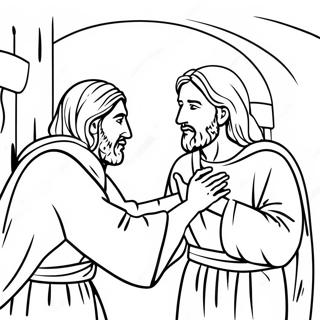 Jesus Touching The Blind Man Coloring Page 19813-15658