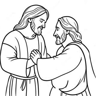 Jesus Touching The Blind Man Coloring Page 19813-15660