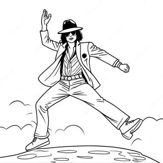 Michael Jackson Moonwalking Coloring Page 1981-1584