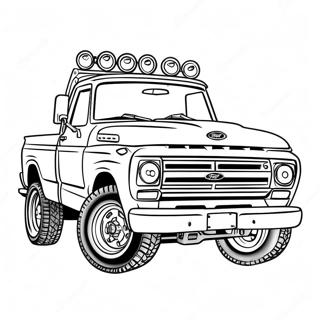 Jacked Up Ford Truck Coloring Page 19822-15662