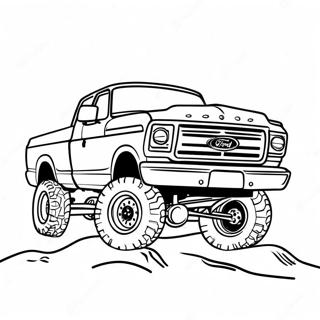 Lifted Ford Truck Off Roading Coloring Page 19823-15689