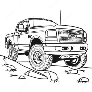 Lifted Ford Truck Off Roading Coloring Page 19823-15690