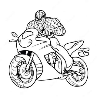 Spiderman Fährt Ein Schnelles Motorrad Ausmalbild 19893-15725