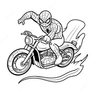 Spiderman Fährt Ein Schnelles Motorrad Ausmalbild 19893-15726