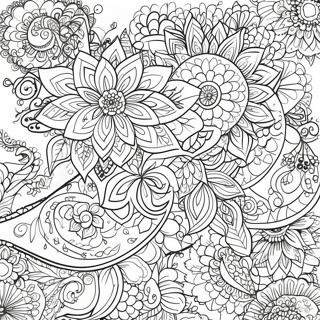 Intricate Henna Patterns Coloring Page 19973-15782