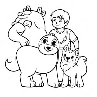 Brave Ryder With His Pup Friends Coloring Page 19993-15801