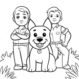 Brave Ryder With His Pup Friends Coloring Page 19993-15803