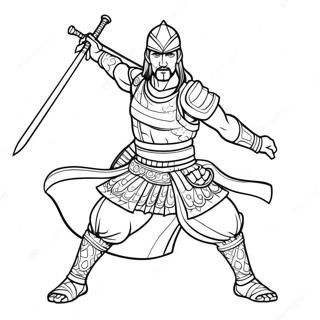 Akaza In Battle Pose Coloring Page 20013-15817