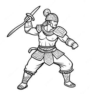 Akaza In Battle Pose Coloring Page 20013-15818