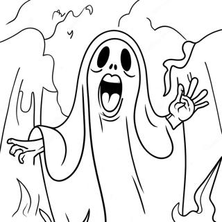 Ghostly Scream Coloring Page 20023-15844