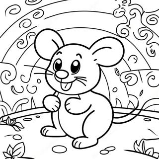 Happy Mouse In A Cheese Maze Coloring Page 2011-1605