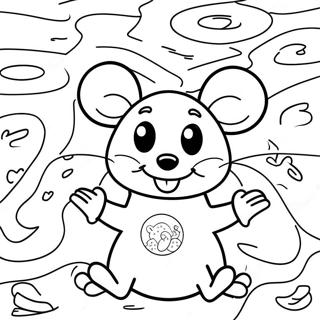 Happy Mouse In A Cheese Maze Coloring Page 2011-1606