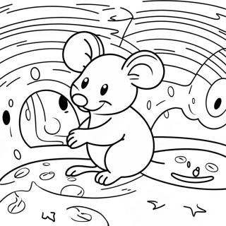 Happy Mouse In A Cheese Maze Coloring Page 2011-1607